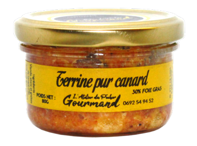 Terrine pur canard au foie gras (30%) 80g - Atelier du Pêcher Gourmand