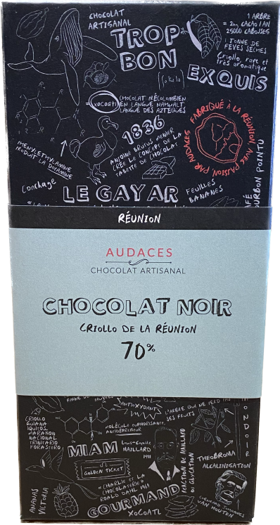 Chocolat noir de l'Océan Indien 70% cacao 70g - Audaces
